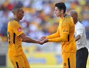 Kaizer Chiefs' striker Leonardo Castro (R) comes on for teammate Ryan Moon (L) during the Absa Premiership match against Baroka FC at Peter Mokaba Stadium in Polokwane South Africa on 21 January 2018.