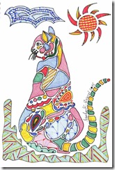 386 Zentangle Color Cat