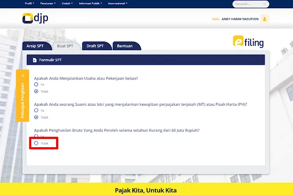 DJP Online Form Isian Karyawan 2021