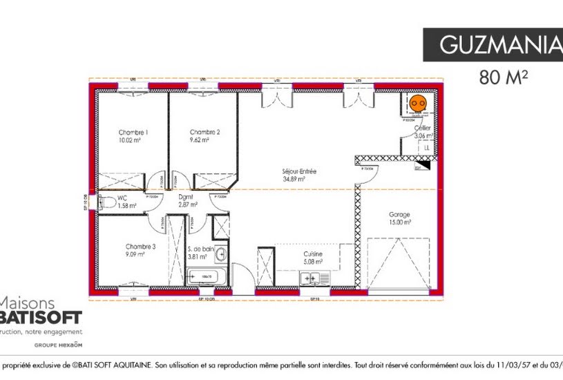  Vente Terrain + Maison - Terrain : 528m² - Maison : 80m² à Le Taillan-Médoc (33320) 