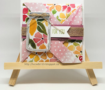 Linda Vich Creates: September Projects for Stamping Group. Pinwheel Fold card created using the Jar of Love stamp set and coordinating dies with Fruit Stand DSP.