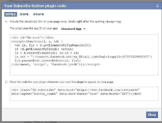 Facebook Subscribe Button Code