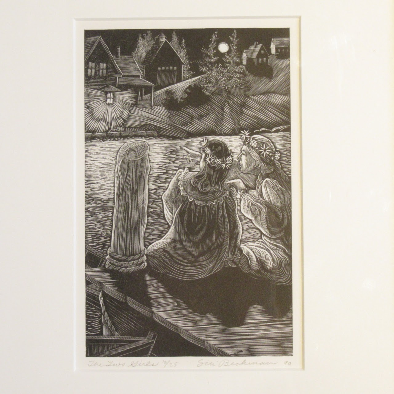 Siri Beckman Signed Wood Engraving 1