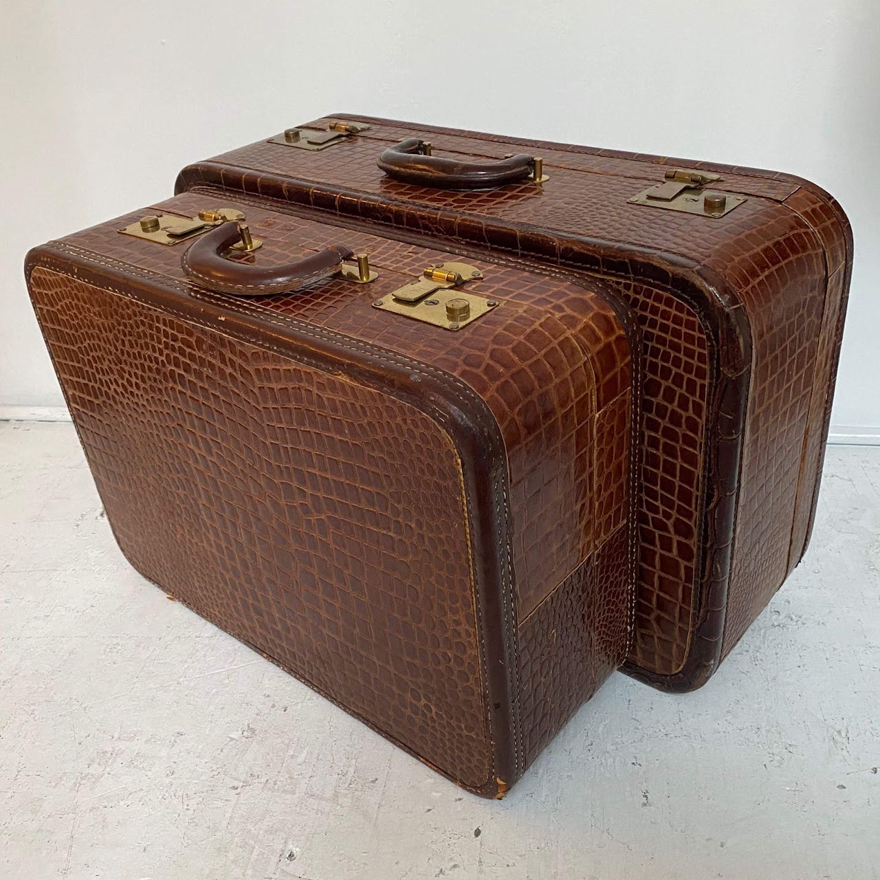 Cavanaugh Vintage Alligator Luggage Pair