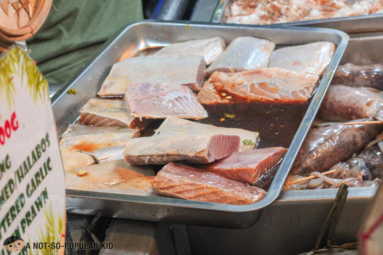 Tuna in marinade in Funnside Ningnangan Seafood Paluto- Marilao