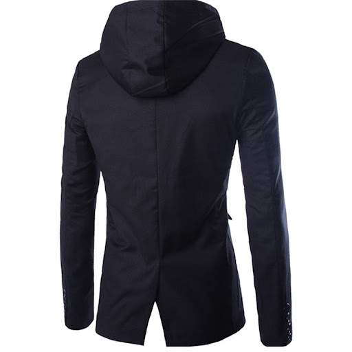 Title 5, Mens Medium-Length Trench Coat with Hood and L...