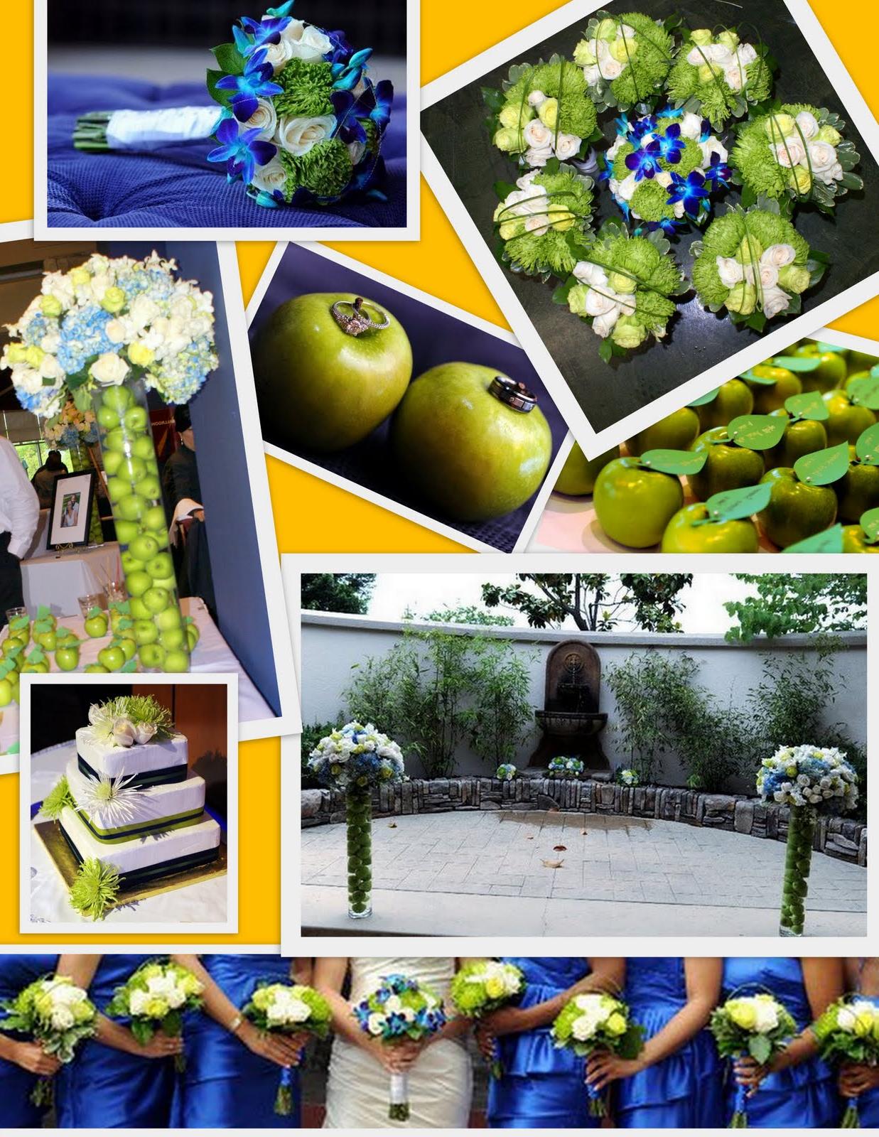 blue and green wedding