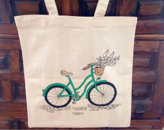 Tote-bag-pintada-a-mano-bicicleta-mint