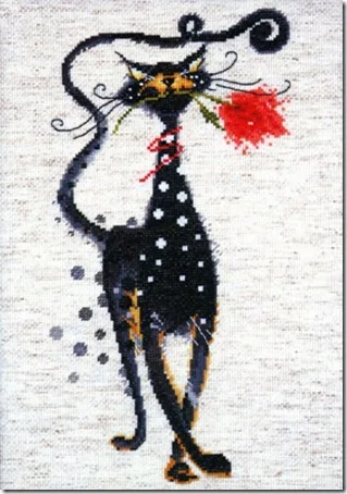 gato negro  punto cruz  (5)