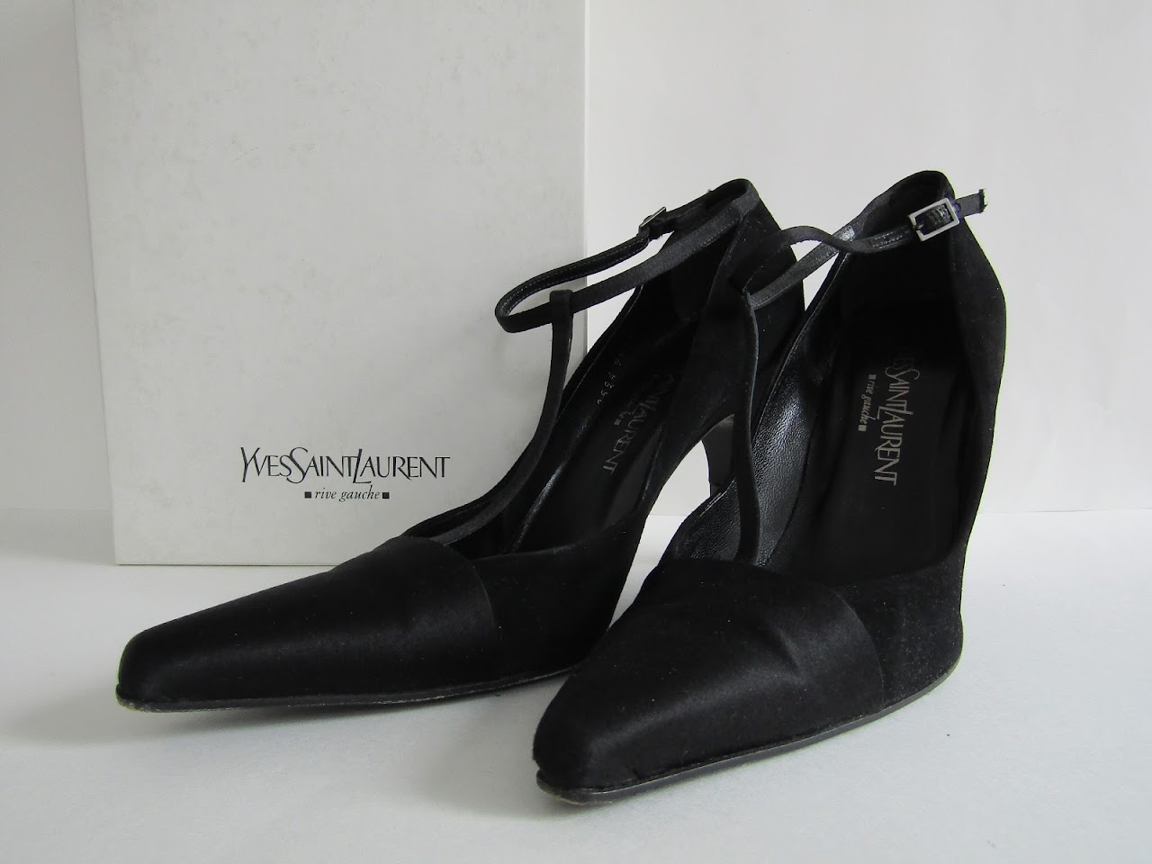 Yves Saint Laurent Satin and Suede Pumps