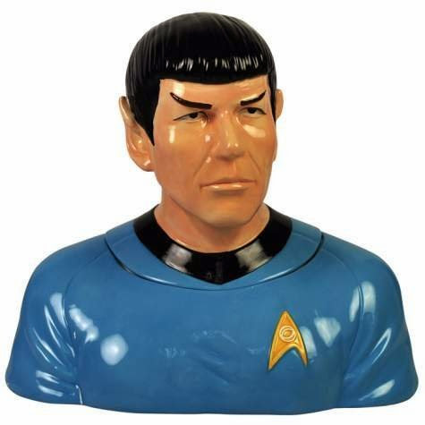  Star Trek TV Theme Cookie Jar Container with Officer Spock in Indigo