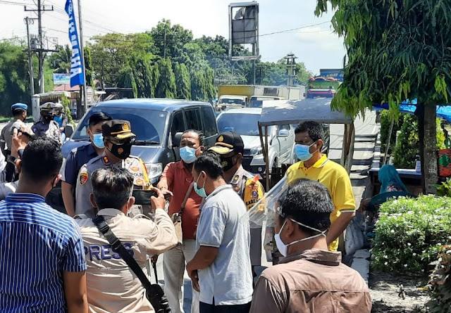 Kapolres Tebing Tinggi Tinjau Pos Penyekatan Mudik Lebaran 2021 Terminal Bandar Kajum