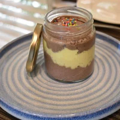 Rasmalai With Chocolate Mousse In Jar