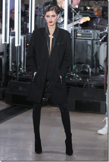 NEW YORK, NY - FEBRUARY 13:  A model walks the runway wearing look #63 for the Philipp Plein Fall/Winter 2017/2018 Women's And Men's Fashion Show at The New York Public Library on February 13, 2017 in New York City.  (Photo by Thomas Concordia/Getty Images for Philipp Plein)