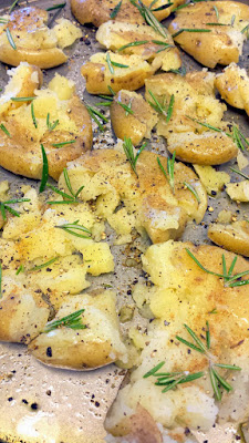 Crispy smashed potatoes, season with whatever you have on hand, I don't think you can do any wrong