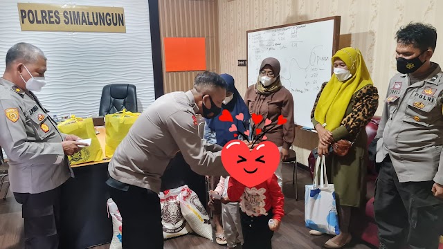 Dukungan Psiksosial Anak Terdampak Covid 19 Polri, Polres Simalungun Berikan Bansos dan Tali Asih