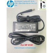 [Sạc Zin] Sạc Adapter Laptop Hp 18.5V - 3.5A - 65W Chân Kim To 7.4 X 5.0 Mm