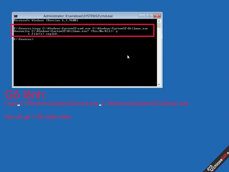 Tạo user mới khi quên pass Microsoft trên windows 8-8.1