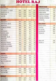 Hotel Raj Family Bar &Resto menu 1