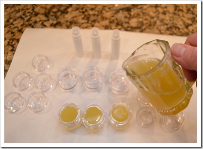 making honey lip balm