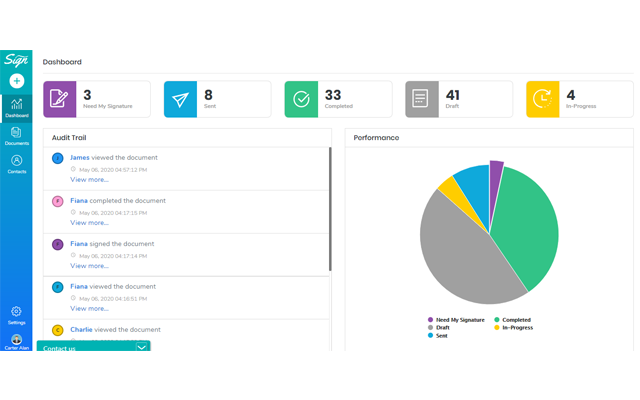 Screenshot of Sign.co - Blockchain based digital signature