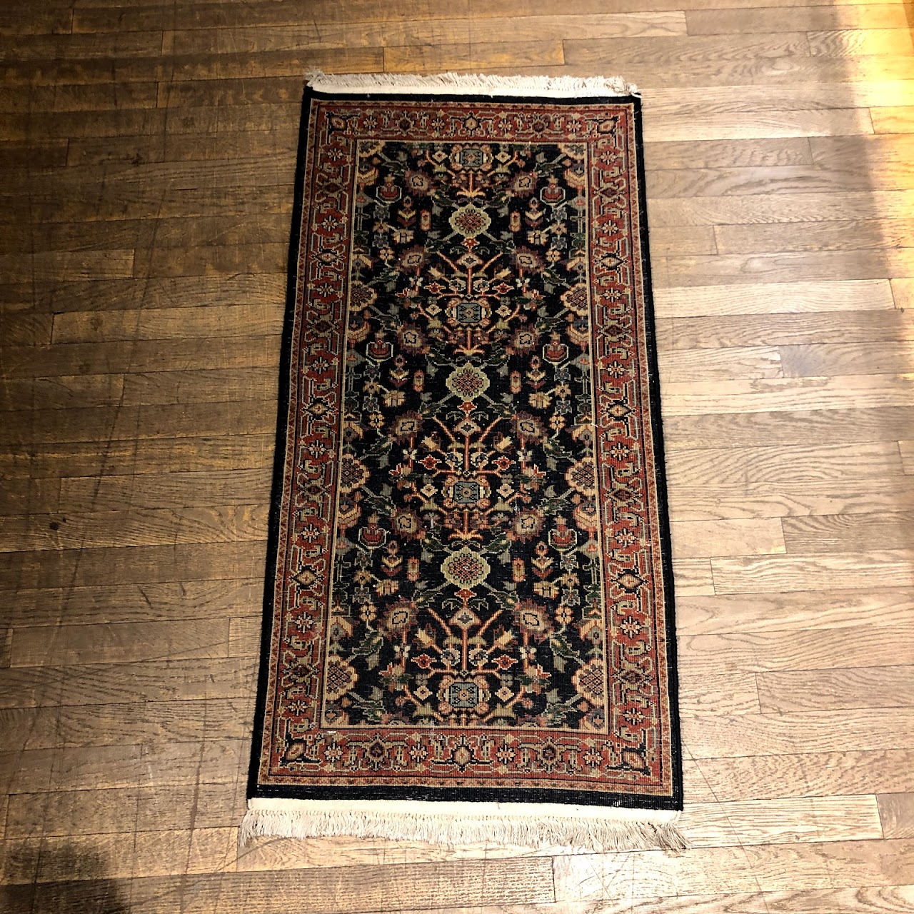 Small Blue Field Tribal Rug