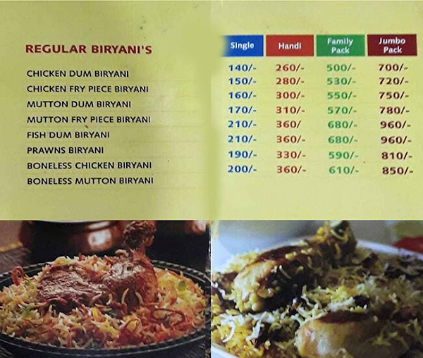 Aaha Unlimited Biryanis menu 