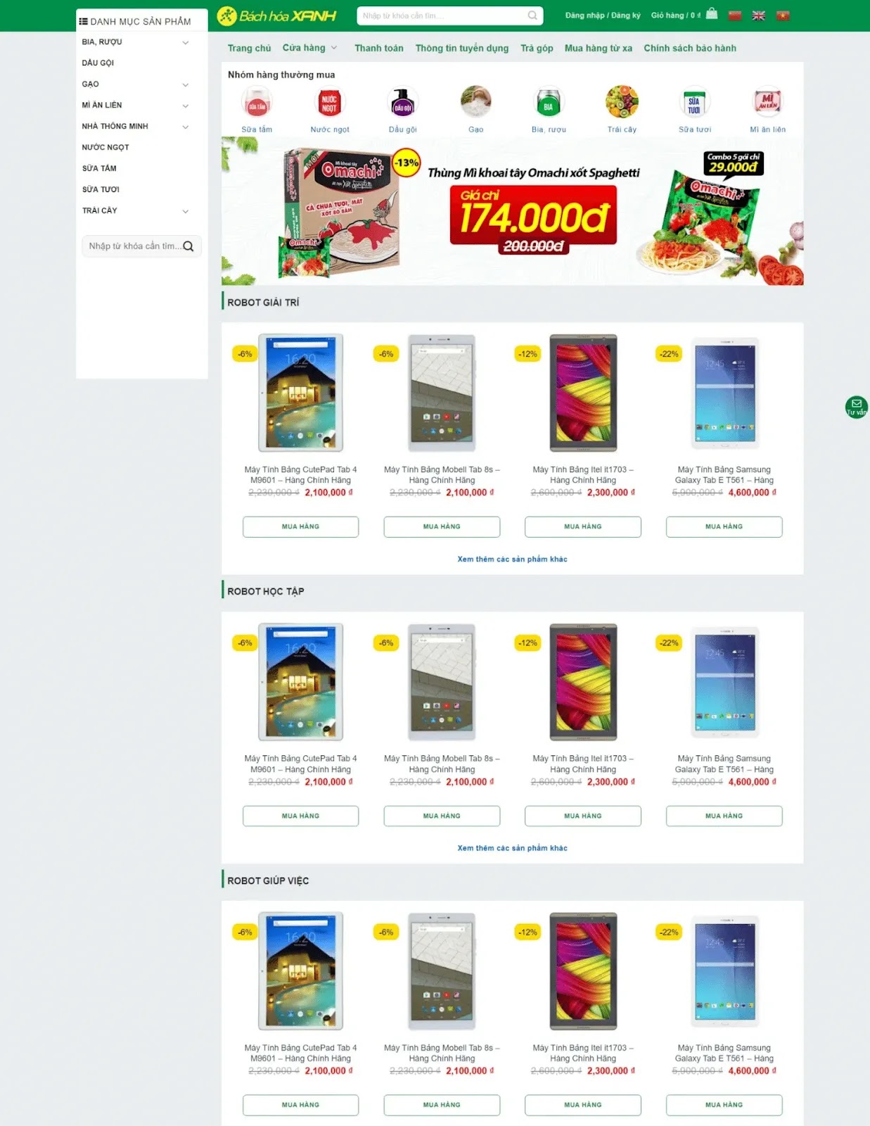 Thiết kế website bán tạp hoá (VSM103) Thiết kế website bán tạp hoá (VSM103)