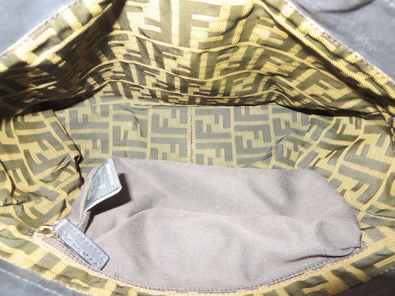 Fendi Leather and Suede Shoulder Bag