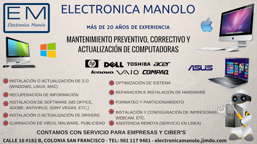 Electronica Manolo, 24050, Calle 16 182, Barrio de San Francisco, Campeche, Camp., México, Establecimiento de reparación de artículos electrónicos | CAMP