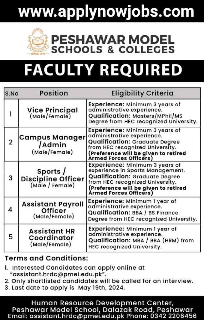 Vice Principal Jobs Peshawar 2024-apply Now