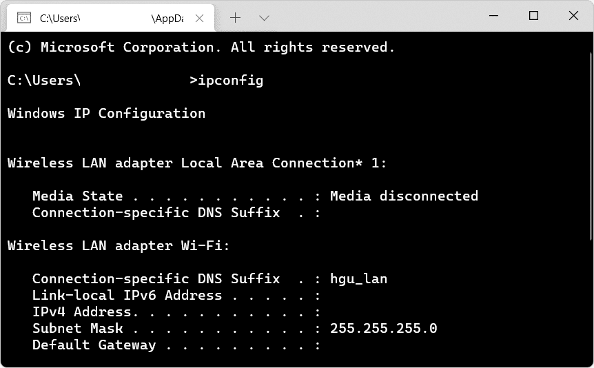 默认网关 IP 地址 win 11