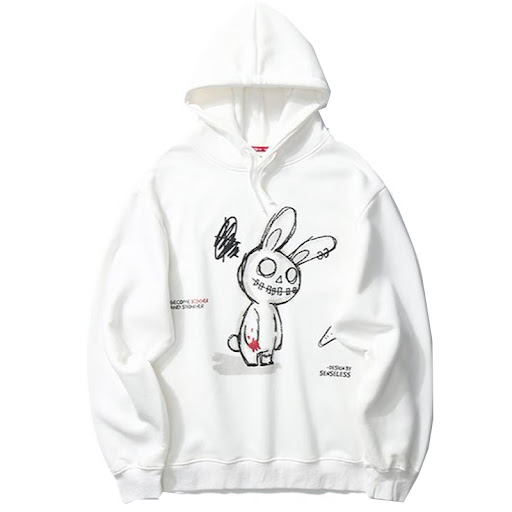 Title 7, Design Sense Graffiti Rabbit Print Womens Hood...