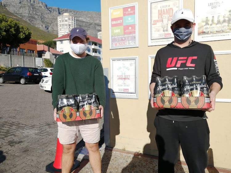 Students Jeremy Ives and James Stachen say they went easy on their batch of beer they bought for the duration of the lockdown, but with the extentions of the lockdown they too ran out.