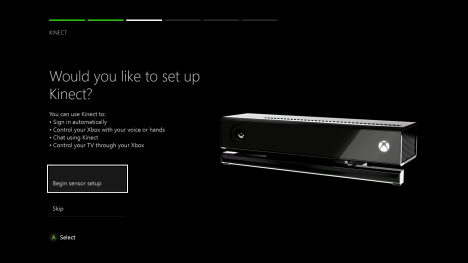 xbox one, eerste keer, setup, kinect, kalibratie