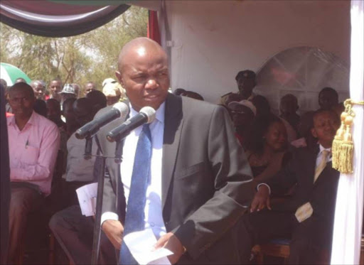 APPEAL: yatta MP Francis Mwangangi speaking at Kithi- mani in Machakos county on Wednesday.