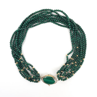 14K Gold & Malachite Necklace