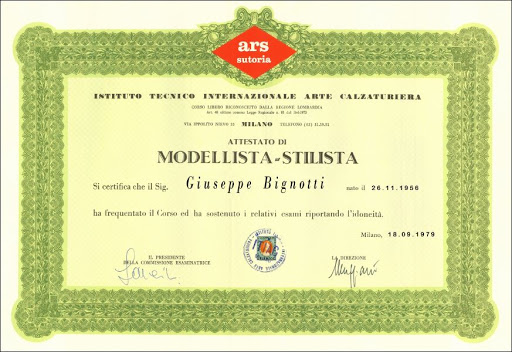 Il diploma di Modellista "ARS SUTORIA"