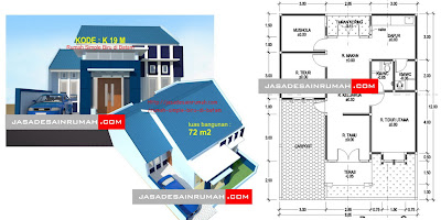  Rumah  Simple Biru di Batam 