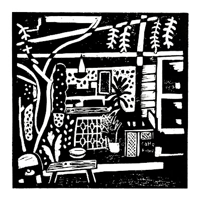 HOMETOWN-珈琲花的樣貌/ 27 x 27 cm / Linocut / 2021年