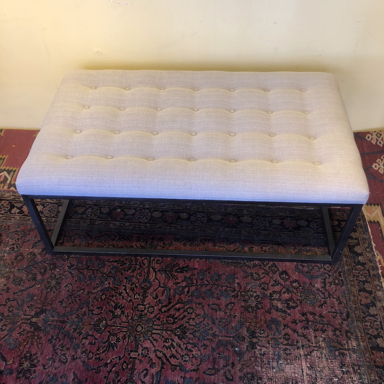 Upholstered Cast Iron Ottoman