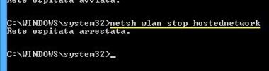Arrestare hotspot wifi dal prompt dei comandi su Windows 8 e 7