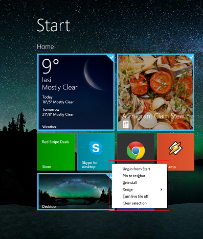 Windows 8.1, schermata Start, riquadri, personalizza, gruppo, nome, riquadri live