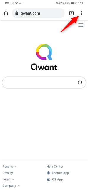 Qwant toevoegen aan Google Chrome voor Android