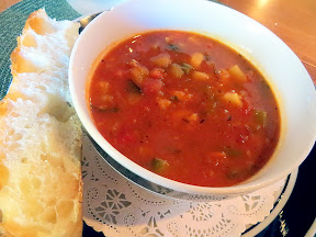 Vegan Minestrone Soup and fresh bread by Farmers Revival