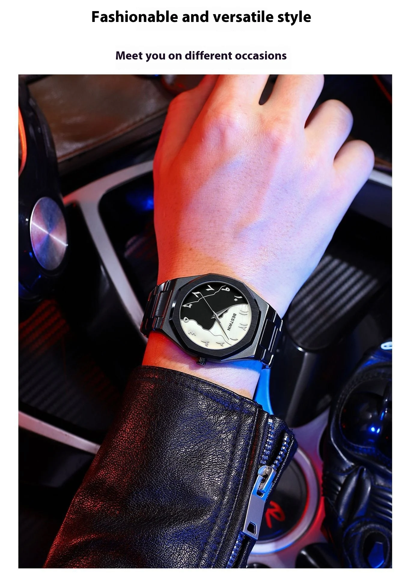 Title 1, Eenvoudig Stalen Band Quartz Horloge Heren Dame...