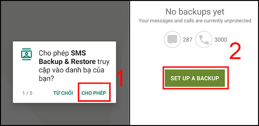 Mở ứng dụng SMS Backup & Restore