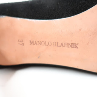 Manolo Blahnik Suede Harlequin Band Pumps