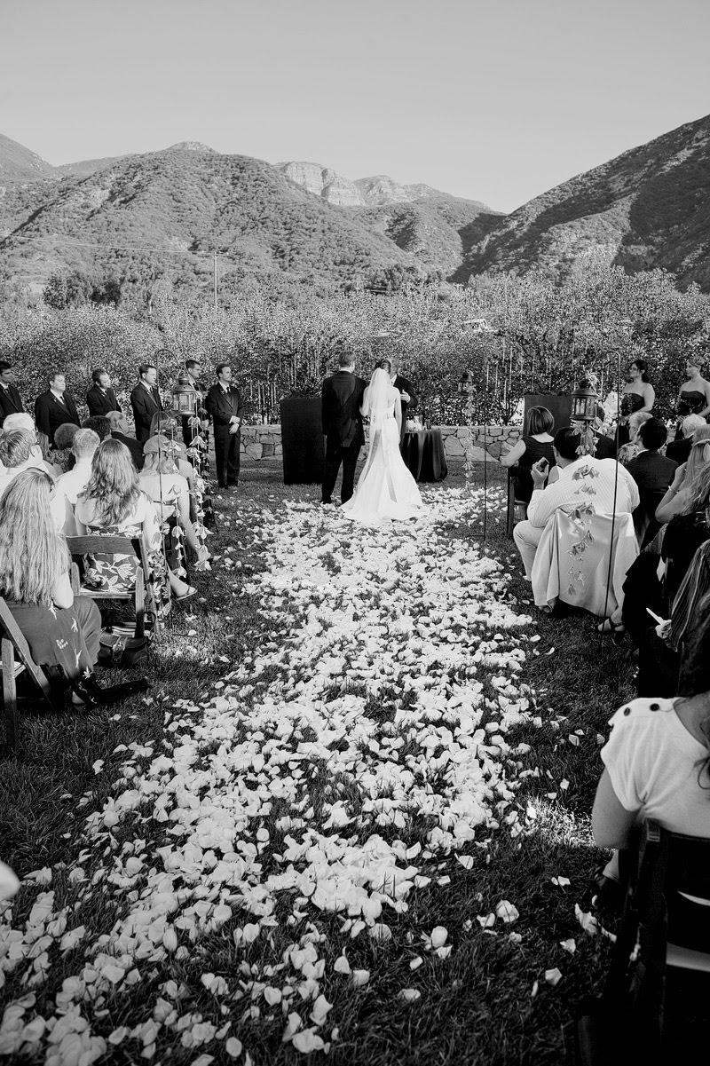 aisle with rose petals.