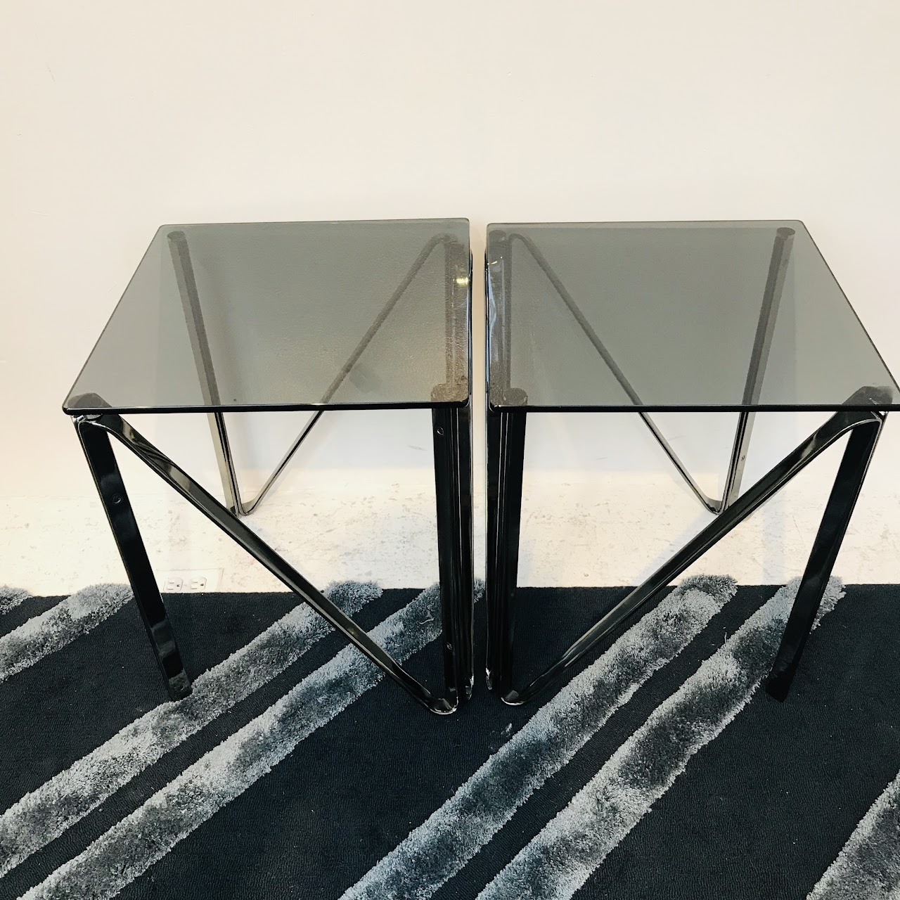 Gunmetal End Table Pair